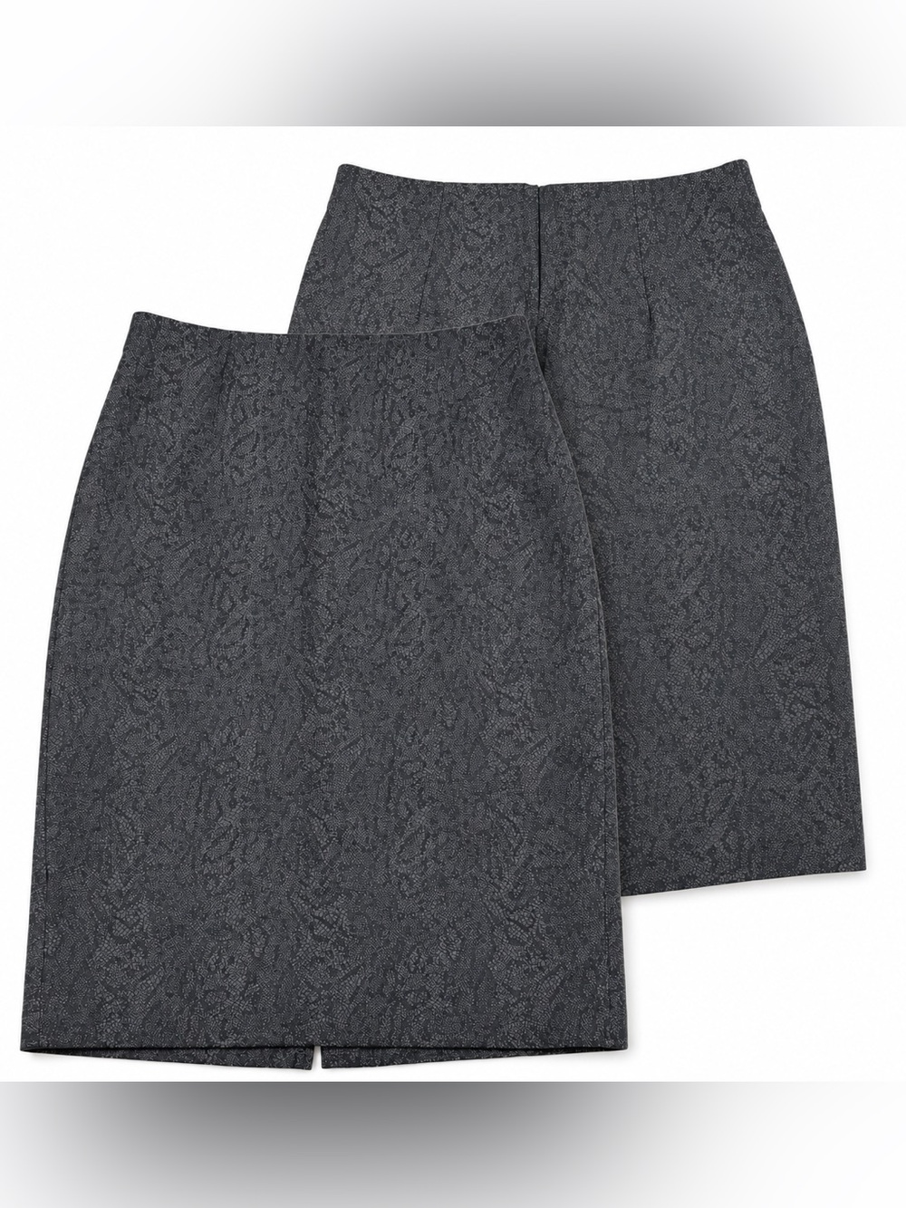 Kenar Charcoal Jacquard Pencil Skirt